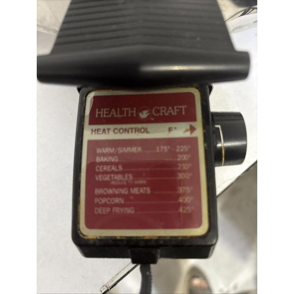 Health Craft Oil Core Waterless Electric Skillet Frying Pan EUC Vintage